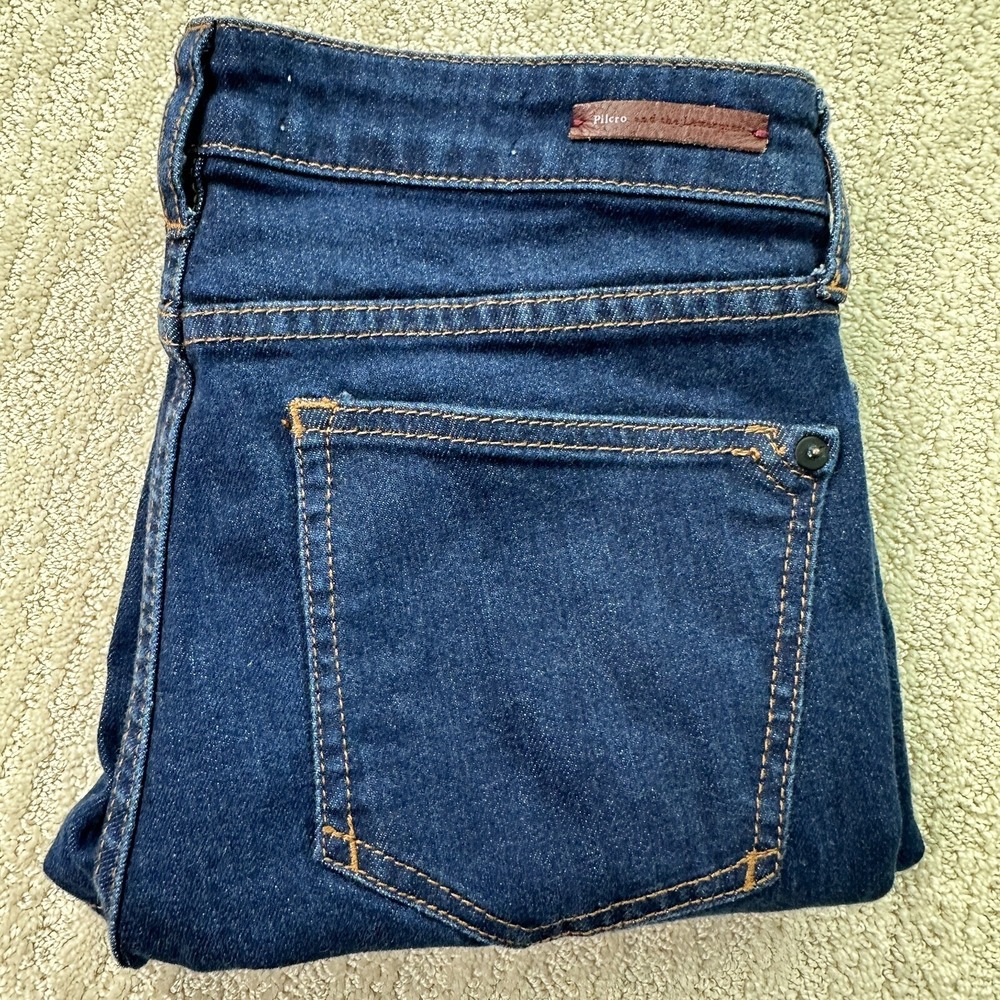 Pilcro And The Letterpress Jeans Mid Rise Skinny Blue Denim Women's Size 28 - Picture 13 of 14